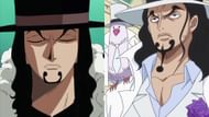Lucci's pre and post-timeskip appearance (Image via Toei Animation, One Piece)
